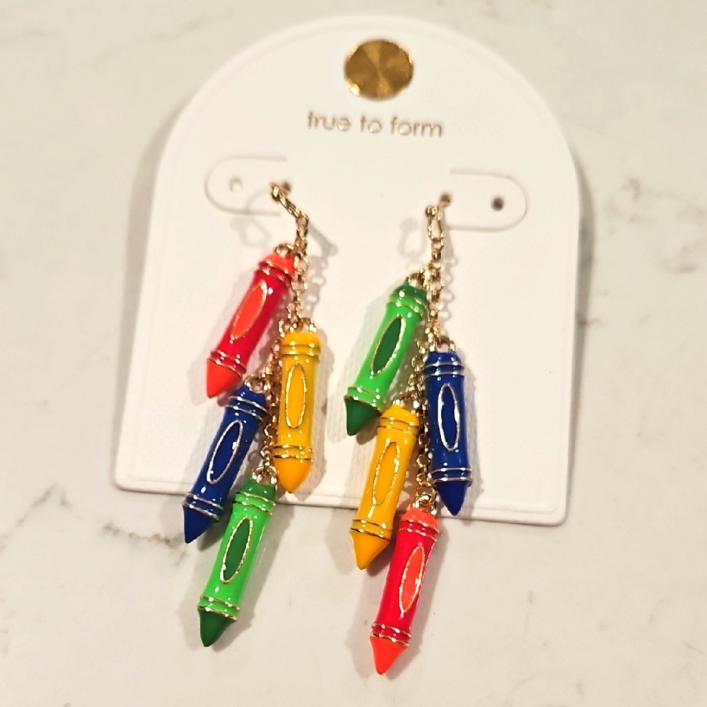 Nwt 2 1/2" Crayon Earrings